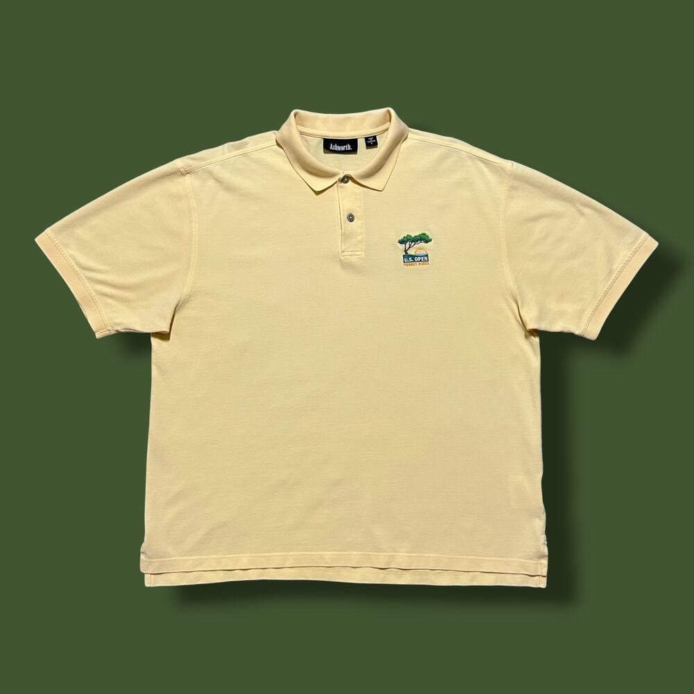 Ashworth Golf Polo Shirt 2008 US Open Torrey Pines Yellow y2k Mens Large